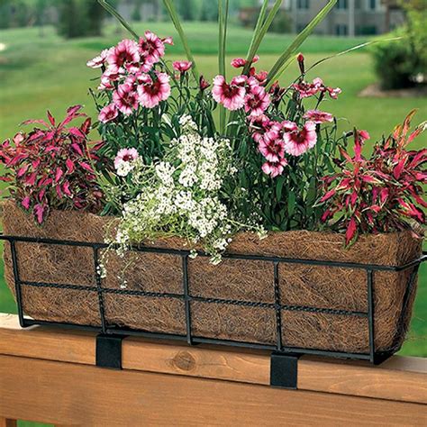 metal flower boxes for decks|hanging flower boxes for railings.